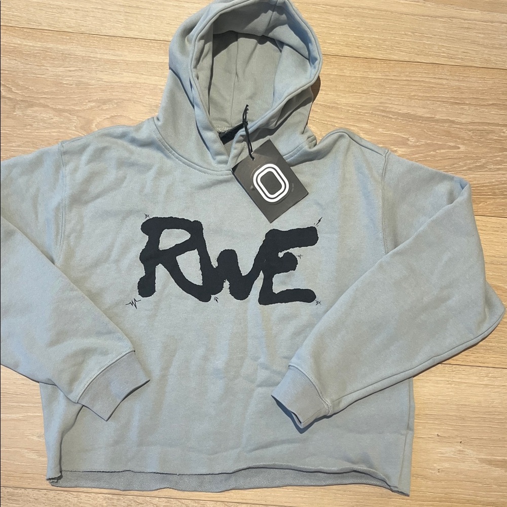 Gray Hoodie with Black RWE Graphic